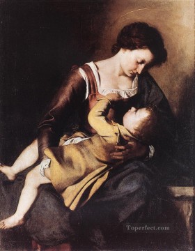 Orazio Gentileschi Painting - Madonna Baroque painter Orazio Gentileschi